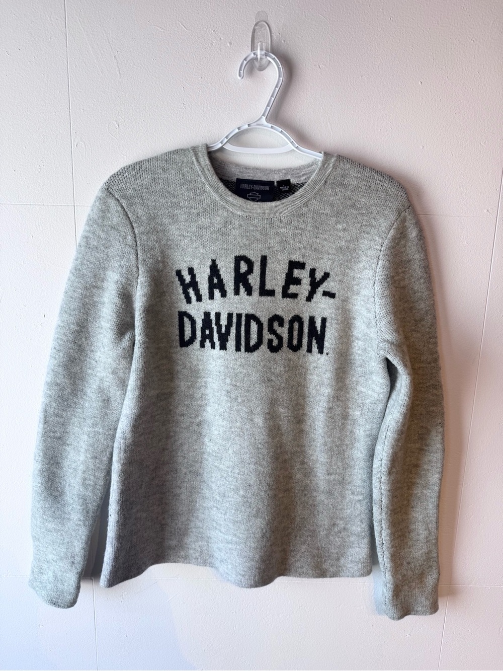 Harley-Davidson Light Gray Crewneck Sweater with Black Logo